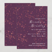 Mitternachts-Purple-Sparkle-Hochzeit Einladung (Vorne/Hinten)