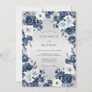 Mitternachts-Rosen-Hochzeit Einladung