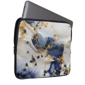 Mitternachts Saphir-Marmor mit Goldfäden Laptopschutzhülle (Vorne Rechts)