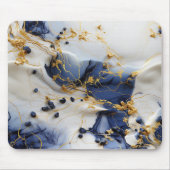 Mitternachts Saphir-Marmor mit Goldfäden Mousepad (Vorne)