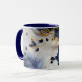Mitternachts Saphir-Marmor mit Goldfäden Tasse (Vorderseite Links)