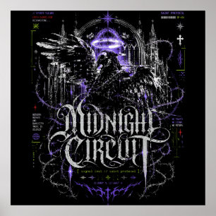 Mitternachts-Schaltkreis-Gothik-Cyberpunk-Grafik Poster