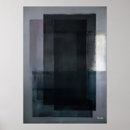 Mitternachts-Schiefer-Farbflächen-Abstrakt Moderne Poster
