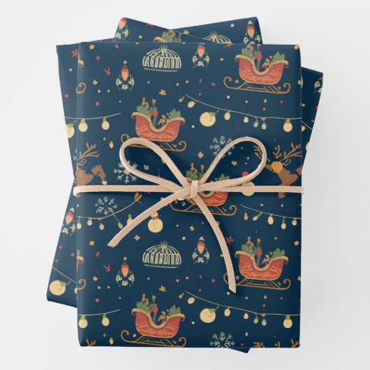 Mitternachts-Schlittenfahrt Geschenkpapier Set (Beispiel)