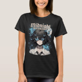 Mitternachts-Schmetterlinge – Gothic Anime Mädchen T-Shirt (Vorderseite)