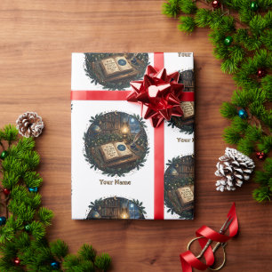 Mitternachts-Schnee Open Book Geschenkpapier