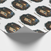 Mitternachts-Schnee Open Book Geschenkpapier (Ecke)