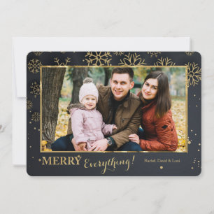 Mitternachts-Schneeflocken Foto-Weihnachtskarte Einladung