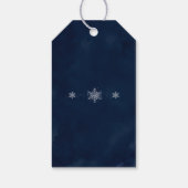 Mitternachts-Schneeflocken Winter-Hochzeits-Gesche Geschenkanhänger (Rückseite)