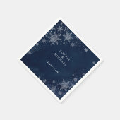 Mitternachts-Schneeflocken Winter Hochzeitsserviet Serviette (Ecke)