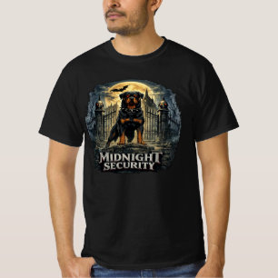 Mitternachts-Sicherheits-Rottweiler Halloween Goth T-Shirt