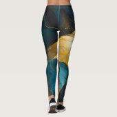 Mitternachts Teal- und Goldmarmor-Fusion Leggings (Rückseite)