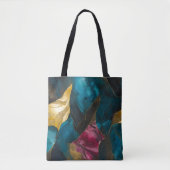 Mitternachts-Teal- und Goldmarmor-Fusion Tasche (Vorderseite)