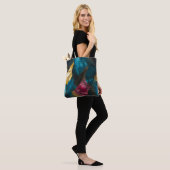 Mitternachts-Teal- und Goldmarmor-Fusion Tasche (Am Model)