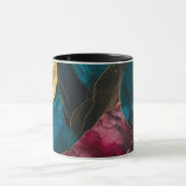 Mitternachts-Teal- und Goldmarmor-Fusion Tasse (Zentrum)