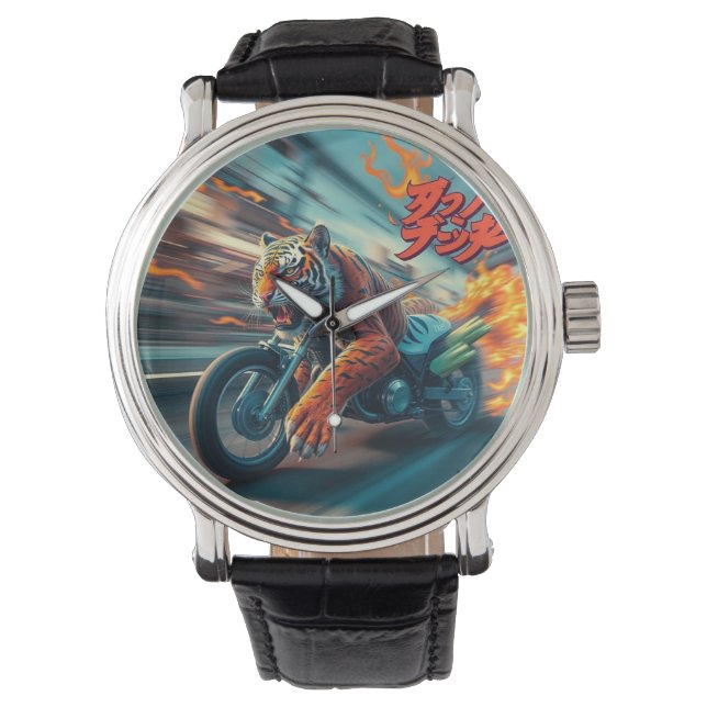 Mitternachts-Tiger-Reiter Armbanduhr (Vorderseite)