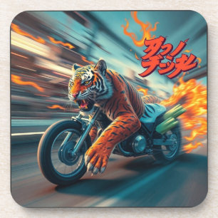 Mitternachts-Tiger-Reiter Getränkeuntersetzer