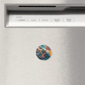 Mitternachts-Tiger-Reiter Magnet (In Situ (Geschirrspüler))