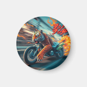 Mitternachts-Tiger-Reiter Magnet