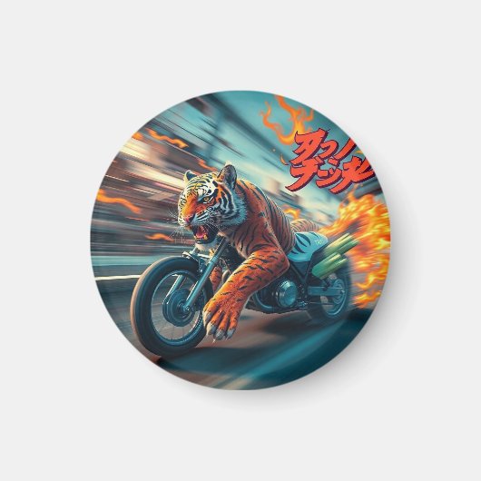 Mitternachts-Tiger-Reiter Magnet (Vorne)