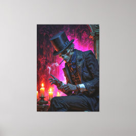 Mitternachts-Toast mit dem Baron Samedi Leinwanddruck