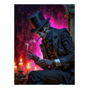 Mitternachts-Toast mit dem Baron Samedi Poster