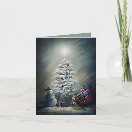 Mitternachts-Weihnachtszauber Karte (Vorderseite)