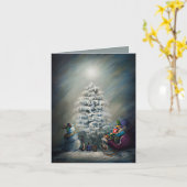 Mitternachts-Weihnachtszauber Karte (Gelbe Blume)