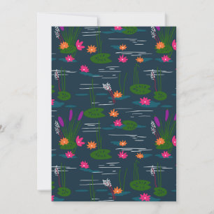 Mitternachts Whimsical Lotus Blumengarten Feiertagskarte