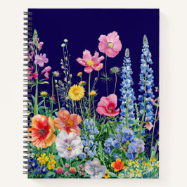Mitternachts-Wildblume | Cottagecore-Blumenjournal Notizblock