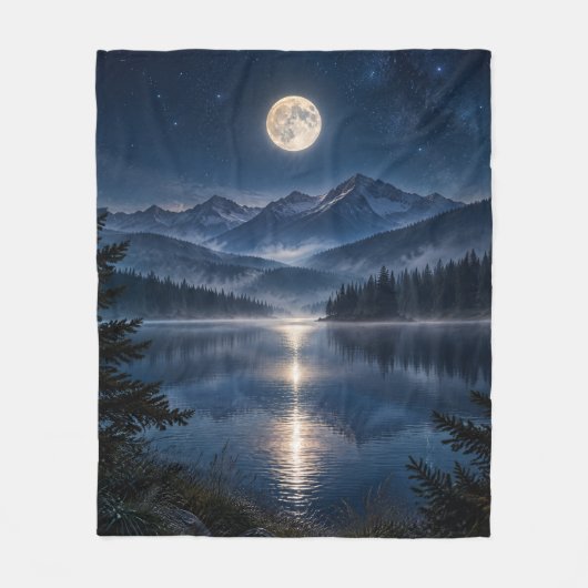 Mitternachts-Wilderness-Luxus-Fleece-Decke Fleecedecke (Vorderseite)