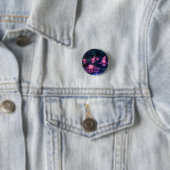 Mitternachts-Zen-Natur Rosa Lotus-Teich Button (Beispiel)