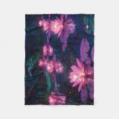 Mitternachts-Zen-Natur Rosa Lotus-Teich Fleecedecke (Vorderseite)