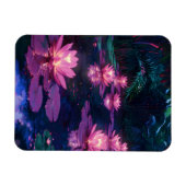 Mitternachts-Zen-Natur Rosa Lotus-Teich Magnet (Horizontal)