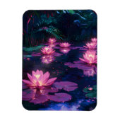 Mitternachts-Zen-Natur Rosa Lotus-Teich Magnet (Vertikal)