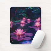 Mitternachts-Zen-Natur Rosa Lotus-Teich Mousepad (Mit Mouse)
