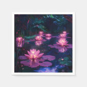 Mitternachts-Zen-Natur Rosa Lotus-Teich Serviette (Vorderseite)