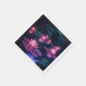 Mitternachts-Zen-Natur Rosa Lotus-Teich Serviette (Ecke)
