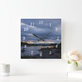 Mitternachtsalaska-Sonnenuntergang Quadratische Wanduhr (Zuhause)