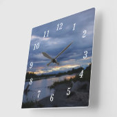 Mitternachtsalaska-Sonnenuntergang Quadratische Wanduhr (Winkel)