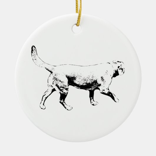 Mitternachtsallee Lab-Spaziergang Keramik Ornament (Vorne)