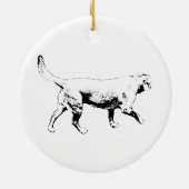 Mitternachtsallee Lab-Spaziergang Keramik Ornament (Hinten)