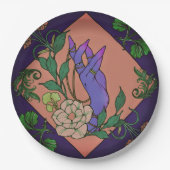 "Mitternachtsangebot" - Botanische Hand & Bloom Pappteller (Vorderseite)