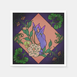 "Mitternachtsangebot" - Botanische Hand & Bloom Serviette