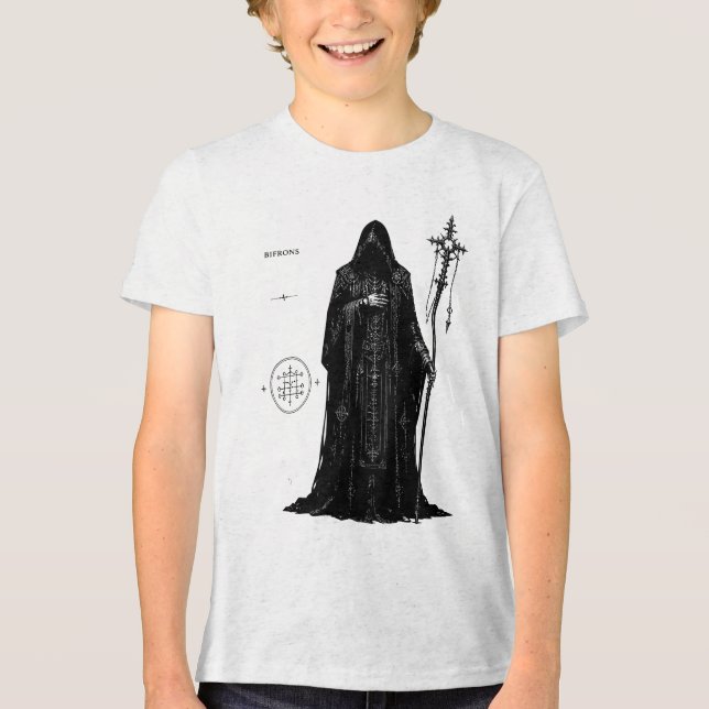 Mitternachtsarchivar Die Bifrons-Chronik Tri-Blend Shirt (Vorderseite)
