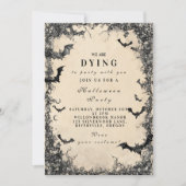 Mitternachtsbats Spuk Halloween Einladung (Vorderseite)