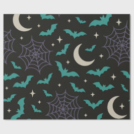 Mitternachtsbats & Webs - heißes Halloween Geschenkpapier