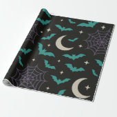 Mitternachtsbats & Webs - heißes Halloween Geschenkpapier (Ungerollt)