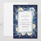 Mitternachtsbemalte Blätterhochzeit Einladung (Vorne/Hinten)