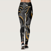 Mitternachtsblätter - elegantes Blumenmuster Leggings (Rückseite)